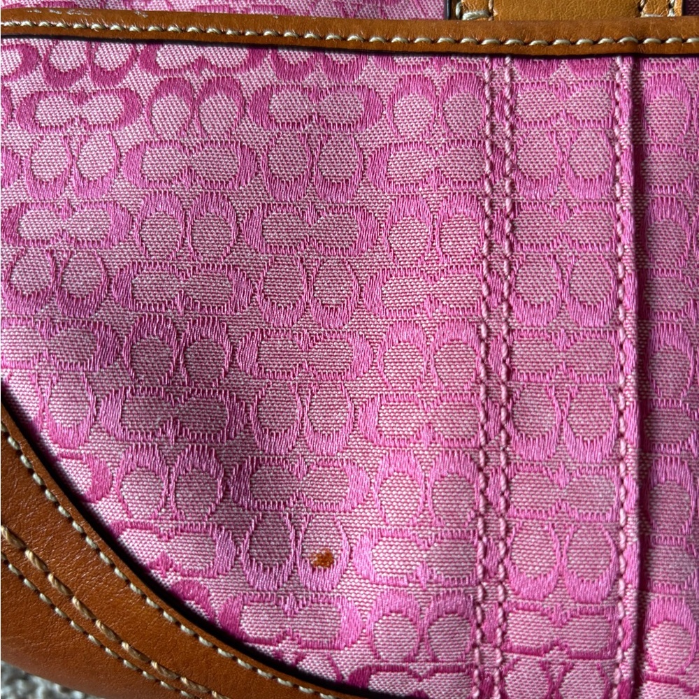 Coach mini soho in pink signature jacquard Canvas Shoulder Bag - Picture 3 of 5